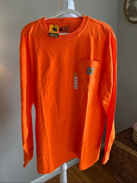 Carhartt Other - Carhartt High-Vis Long Sleeve Pocket Tee in Bright Orange